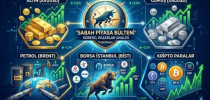 Sabah piyasa bülteni; altın, gümüş, Borsa İstanbul, petrol ve kripto para küresel piyasalar analiz grafiği.