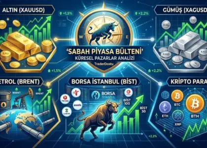 Sabah piyasa bülteni; altın, gümüş, Borsa İstanbul, petrol ve kripto para küresel piyasalar analiz grafiği.